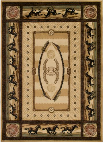 5'3" x 7'3" Multi American Destination Cheyenne Western Horse Area Rug