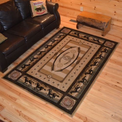 5'3" x 7'3" Multi American Destination Cheyenne Western Horse Area Rug