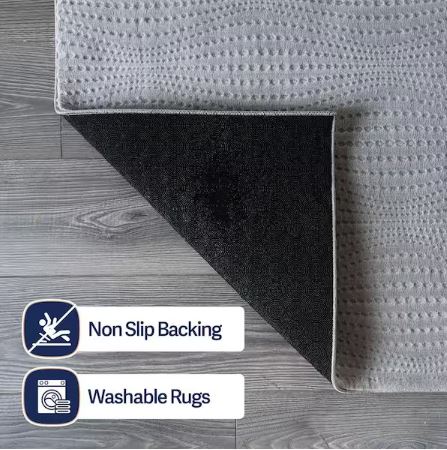 Serenity Gray Solid 4 ft. x 6 ft. Modern Non Skid Soft Indoor Area Rug