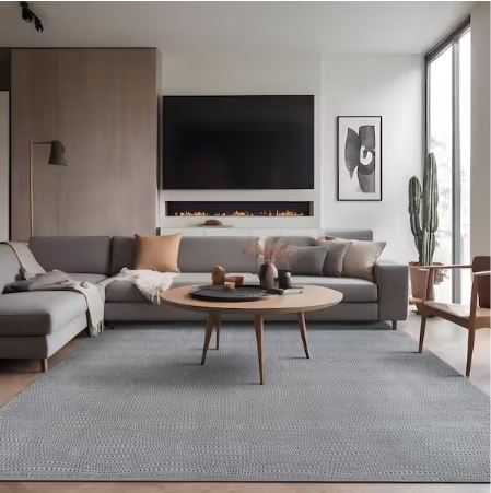 Serenity Gray Solid 4 ft. x 6 ft. Modern Non Skid Soft Indoor Area Rug