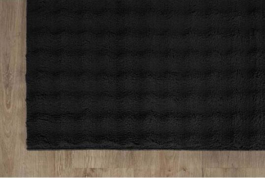 CloudSoft Black 4 ft. x 6 ft. Non Slip Rubber Back Polyester Solid Indoor Area Rug