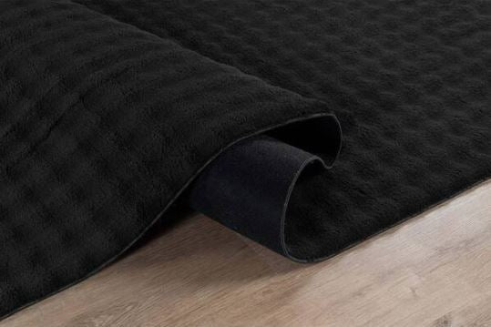 CloudSoft Black 4 ft. x 6 ft. Non Slip Rubber Back Polyester Solid Indoor Area Rug