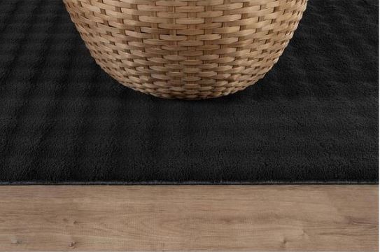 CloudSoft Black 4 ft. x 6 ft. Non Slip Rubber Back Polyester Solid Indoor Area Rug
