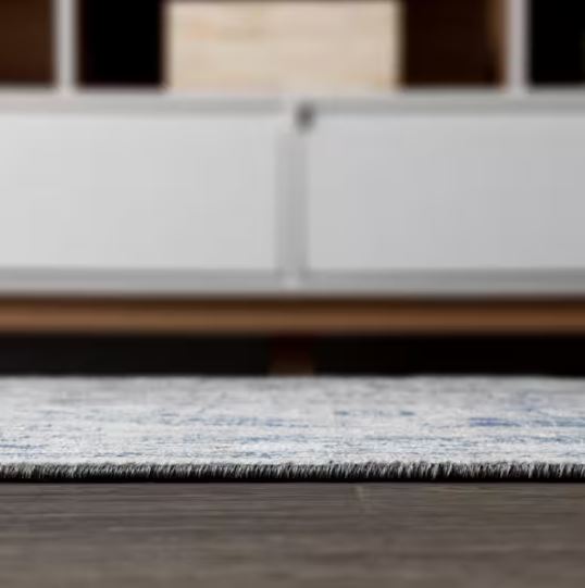 Modern Persian Vintage Grey/Navy 8 ft. x 10 ft. Medallion Light Area Rug