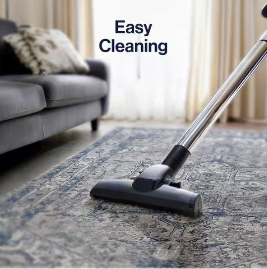 Modern Persian Vintage Grey/Navy 8 ft. x 10 ft. Medallion Light Area Rug