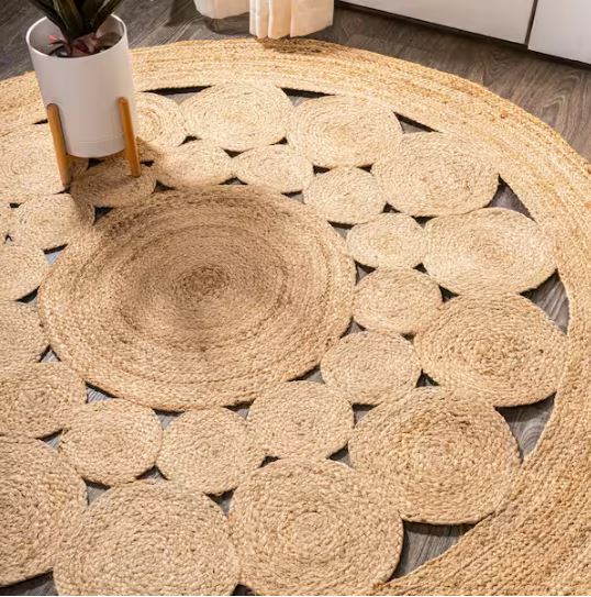 Cassia Round Natural Jute Boho Circle Natural 8' Round Area Rug