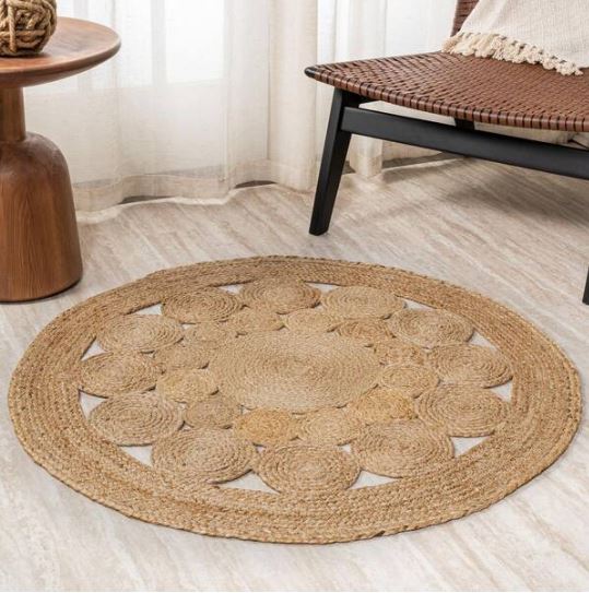 Cassia Round Natural Jute Boho Circle Natural 8' Round Area Rug