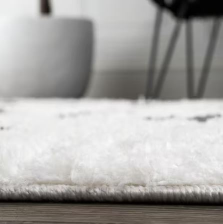 Cristo Berber Geometric Shag White/Black 8 ft. x 10 ft. Area Rug