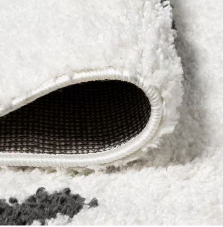 Cristo Berber Geometric Shag White/Black 8 ft. x 10 ft. Area Rug