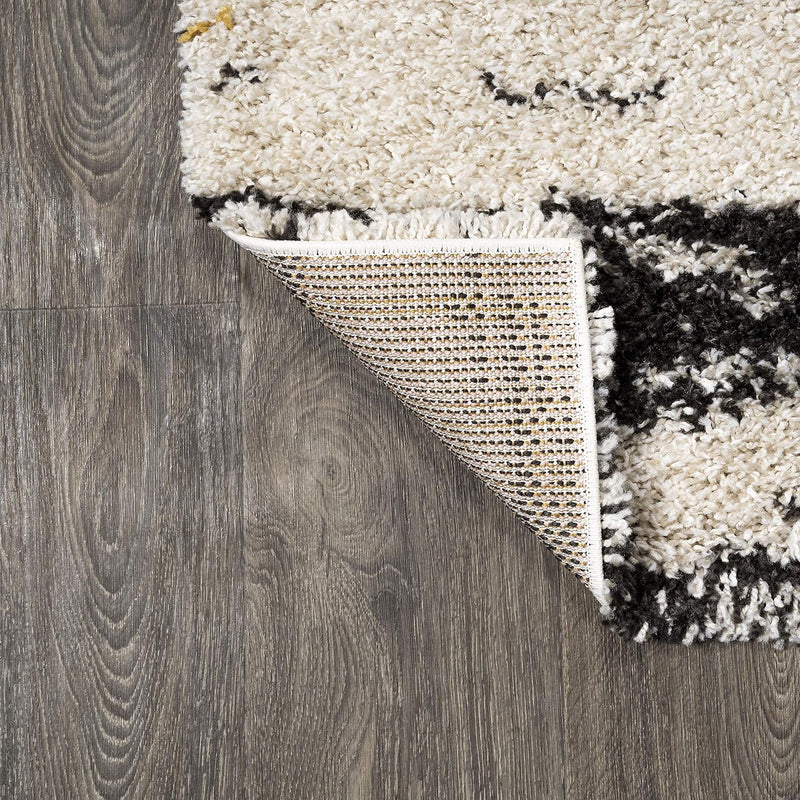 JONATHAN Y Strie' Shag Beige/Black/Yellow Indoor Area Rug 3X5 ft, Nova Modern Bold for Living Room, Bedroom, Kitchen, Office, Easy-Cleaning, High Traffic, Pet-Friendly, Non-Shedding SHG102A-3