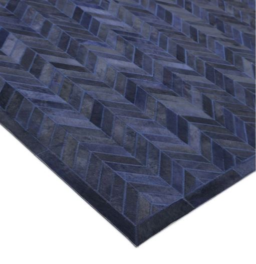 8' x 10' Blue Meir Handmade Contemporary Cowhide Area Rug