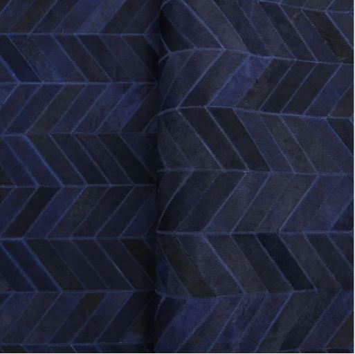 8' x 10' Blue Meir Handmade Contemporary Cowhide Area Rug