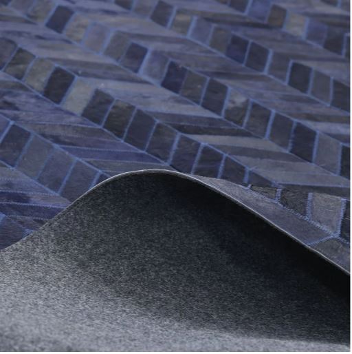 8' x 10' Blue Meir Handmade Contemporary Cowhide Area Rug