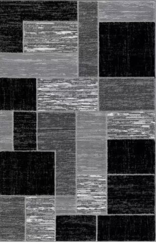 Verena Black Geometric 4 ft. x 6 ft. Area Rug