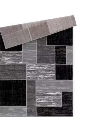 Verena Black Geometric 4 ft. x 6 ft. Area Rug