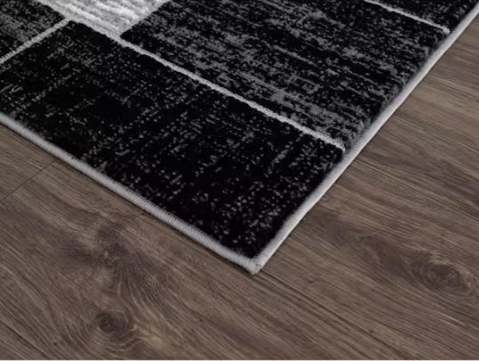 Verena Black Geometric 4 ft. x 6 ft. Area Rug