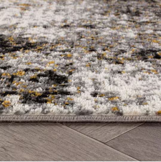 Adare Contemporary Abstract Yellow 6 ft. Round Area Rug