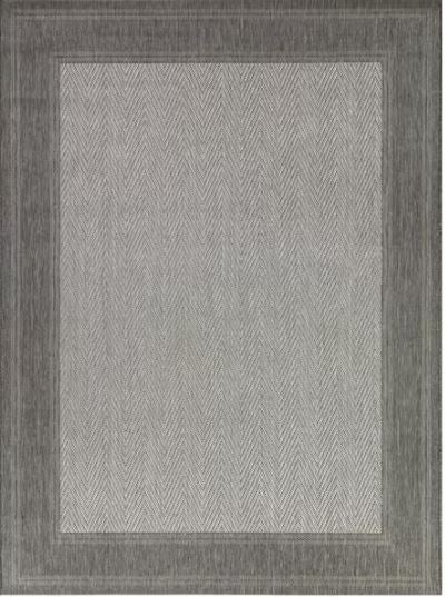 Gray 5 x 7 Border Indoor/Outdoor Area Rug