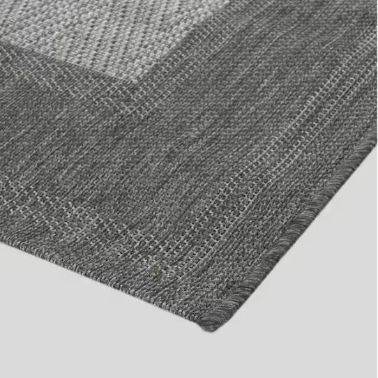 Gray 5 x 7 Border Indoor/Outdoor Area Rug