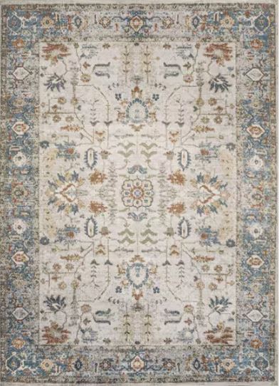 Hiero Cream/Terra 4 ft. x 6 ft. Persian Border Low-Pile Machine-Washable Area Rug