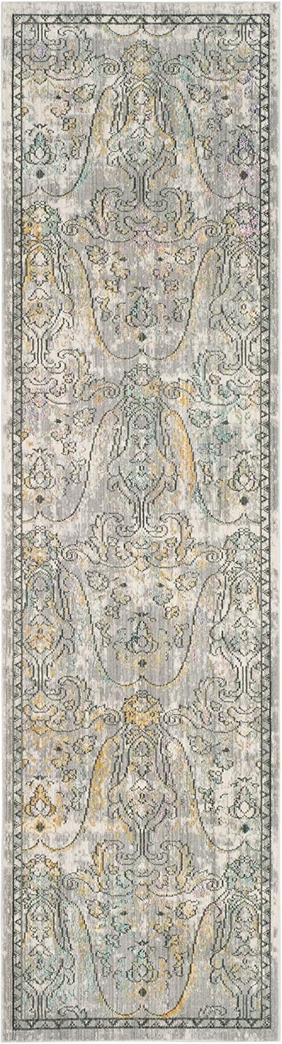 SAFAVIEH Mystique Collection Runner Rug - 2'3" x 8', Grey & Multi, Oriental Boho Distressed Design, Non-Shedding & Easy Care, Ideal for High Traffic Areas in Living Room, Bedroom (MYS925R)