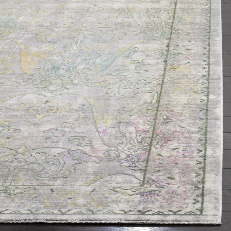 SAFAVIEH Mystique Collection Runner Rug - 2'3" x 8', Grey & Multi, Oriental Boho Distressed Design, Non-Shedding & Easy Care, Ideal for High Traffic Areas in Living Room, Bedroom (MYS925R)