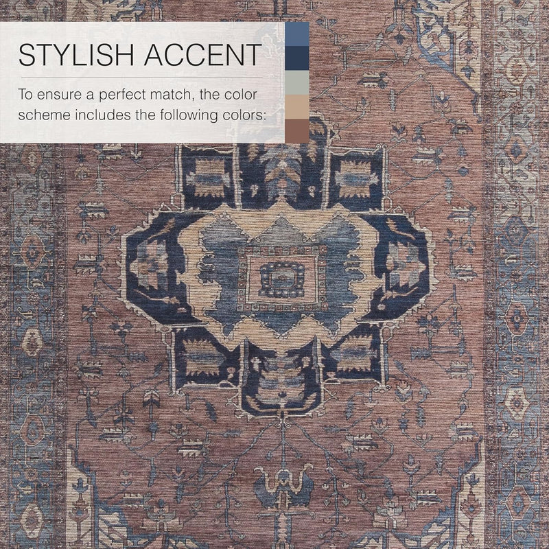 10.6ft x14ft Jaipur Living Soft  Large Area Rug, Boho, Blue/Dark Brown