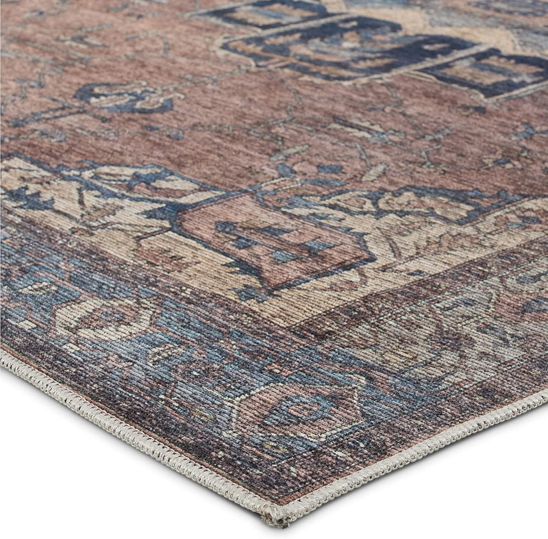 10.6ft x14ft Jaipur Living Soft  Large Area Rug, Boho, Blue/Dark Brown