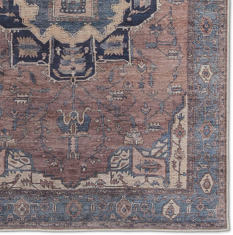 10.6ft x14ft Jaipur Living Soft  Large Area Rug, Boho, Blue/Dark Brown
