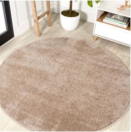 JONATHAN Y SUPERSOFT 6' Round Area Rug, Haze - Beige, SEU100G-6R