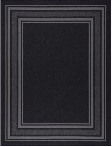 5 X 7 Black Carmel Bordered Non Slip Indoor Area Rug