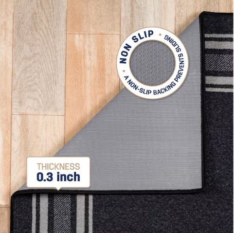 5 X 7 Black Carmel Bordered Non Slip Indoor Area Rug