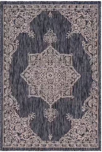 Charcoal Gray Antique Outdoor 4 ft. x 6 ft. Area Rug