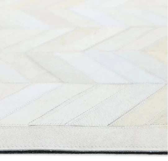 10' x 14' Cream Ivory Meir Handmade Contemporary Cowhide Area Rug