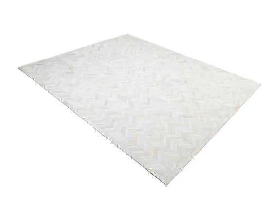 10' x 14' Cream Ivory Meir Handmade Contemporary Cowhide Area Rug