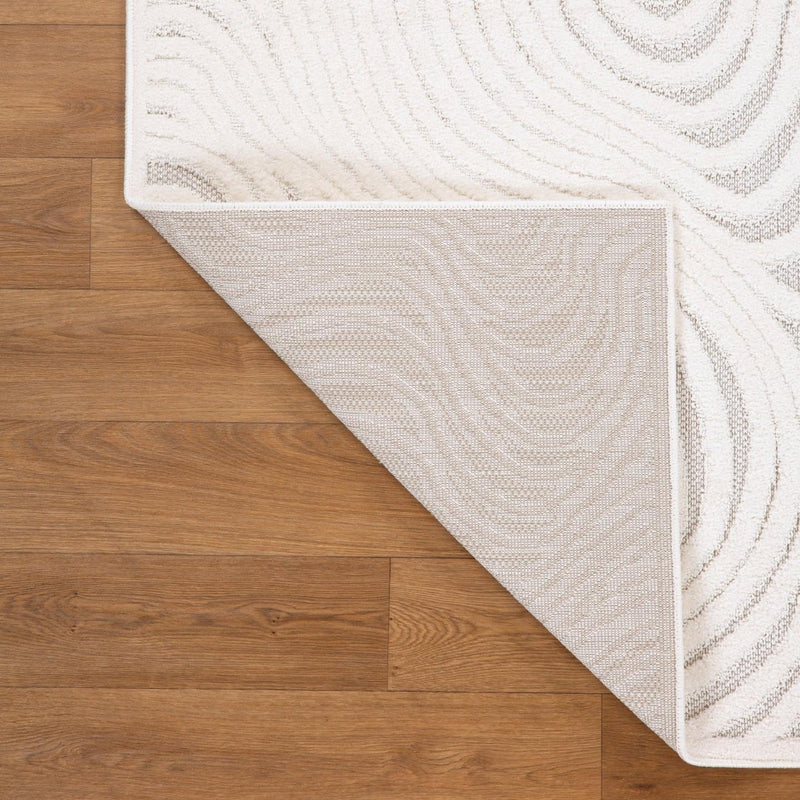 8x10 LUXE WEAVERS Abstract Swirl Cream Area Rug, Modern Shapes Carpet