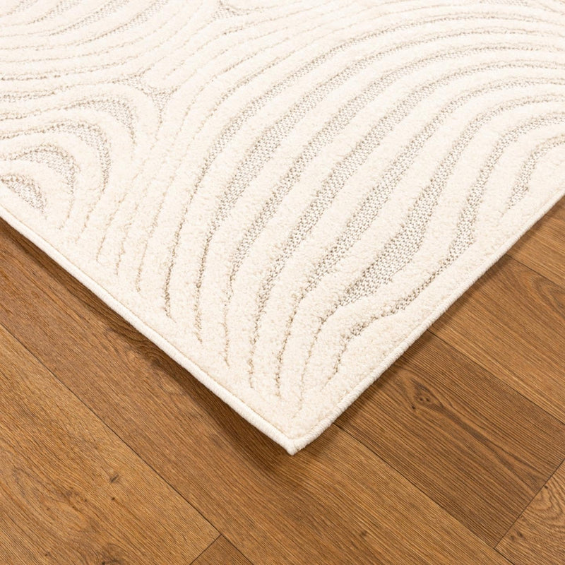 8x10 LUXE WEAVERS Abstract Swirl Cream Area Rug, Modern Shapes Carpet
