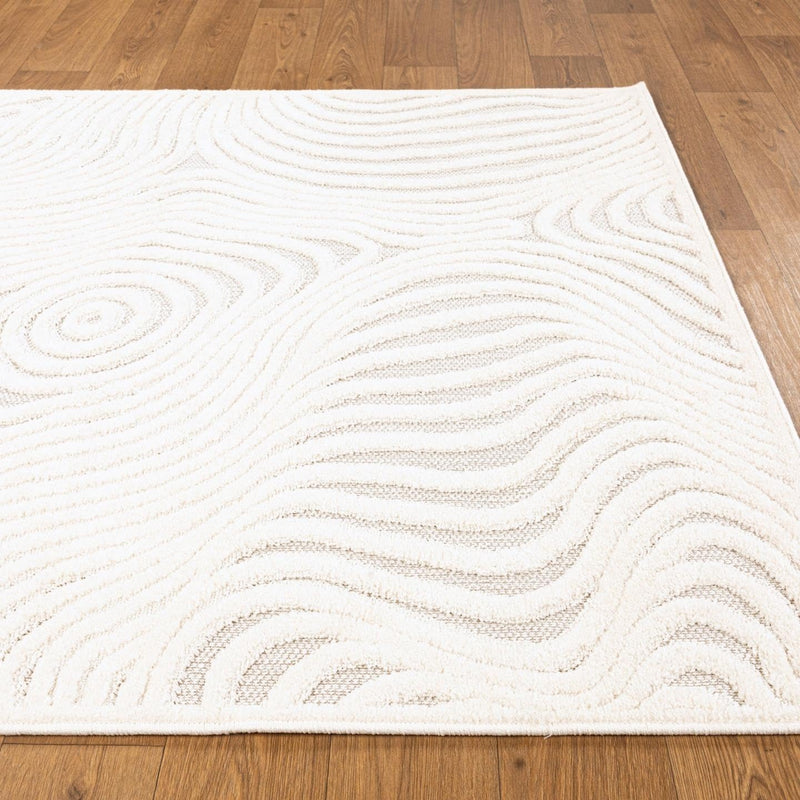 8x10 LUXE WEAVERS Abstract Swirl Cream Area Rug, Modern Shapes Carpet