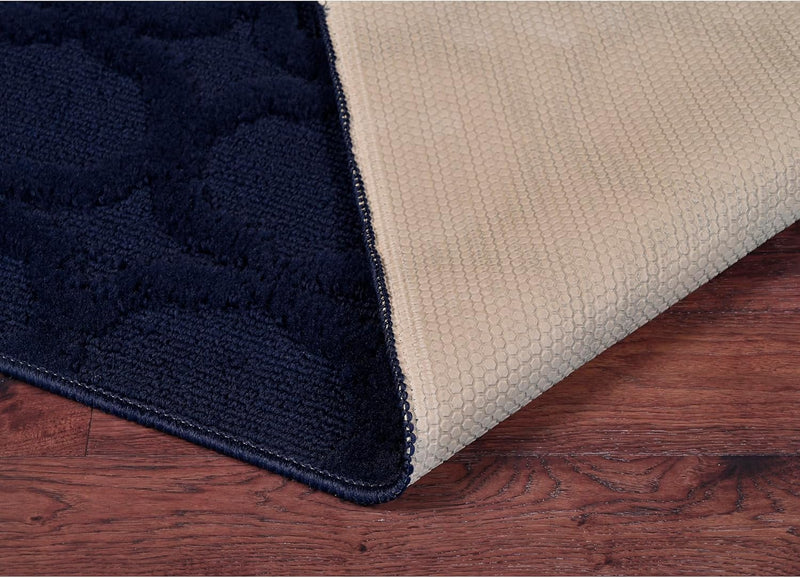 12 Ft. X 15 Ft. Navy Blue Garland Rug Sparta Non Slip Polypropylene Area Rug- Ideal for Living Rooms & Hallways, Stylish & Durable for High-Traffic Areas