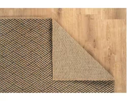 6 ft. x 9 ft. Haven Natural Basketweave Washable Easy Jute Modern Indoor Outdoor Area Rug