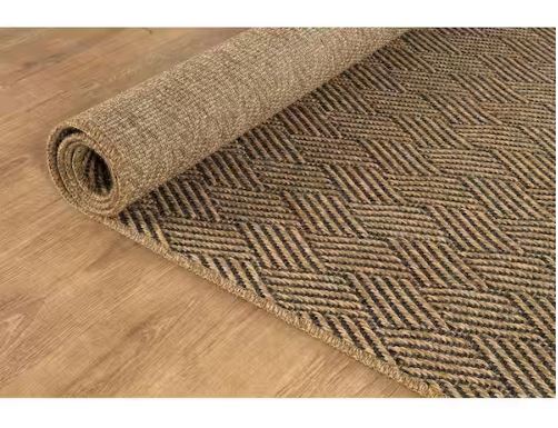 6 ft. x 9 ft. Haven Natural Basketweave Washable Easy Jute Modern Indoor Outdoor Area Rug
