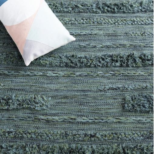 9'x12' Color Dark Green/Black Handmade Hand Woven Indoor Area Rug By Safavieh