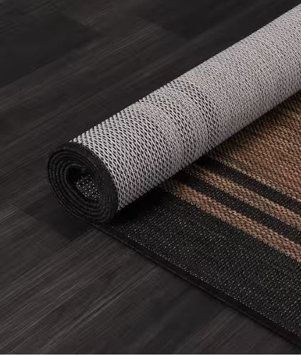 8 X 10 Gold Black Aloha Washable Bordered Indoor Outdoor Area Rug