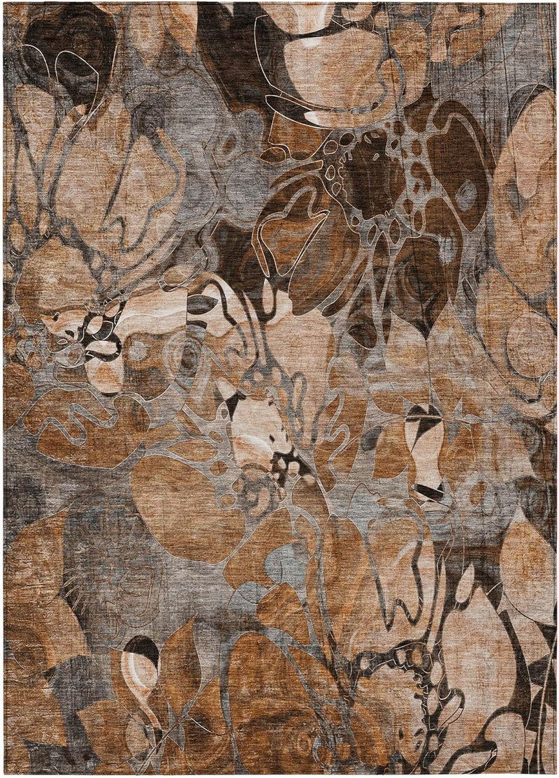 8' x 10 Addison Rugs Chantille Orange Indoor Outdoor Area Rug, Stain Resistant, Machine Washable, Non Shedding, Bedroom, Living Room, Dining Room, Kitchen Rug