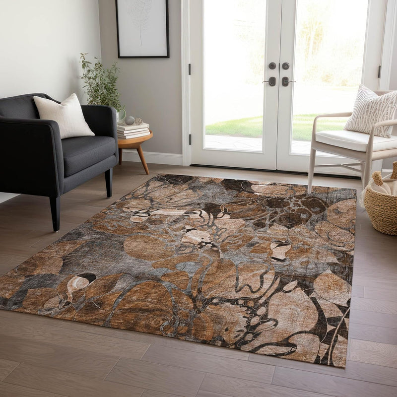 8' x 10 Addison Rugs Chantille Orange Indoor Outdoor Area Rug, Stain Resistant, Machine Washable, Non Shedding, Bedroom, Living Room, Dining Room, Kitchen Rug