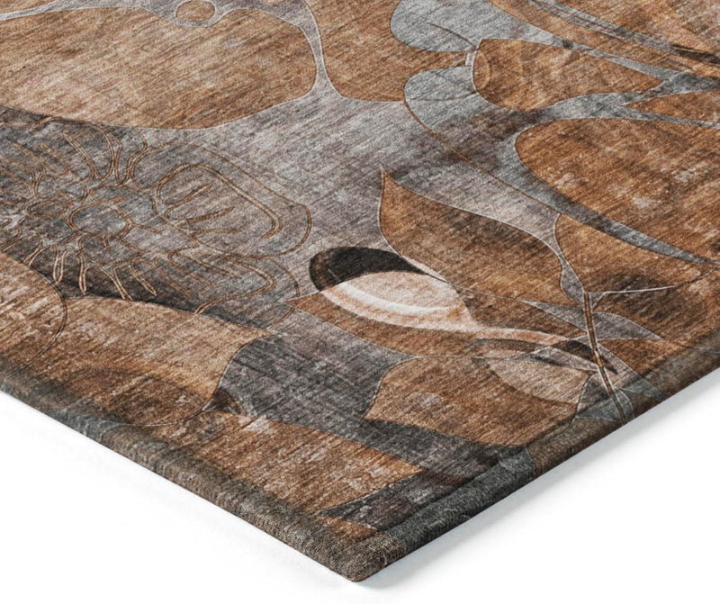 8' x 10 Addison Rugs Chantille Orange Indoor Outdoor Area Rug, Stain Resistant, Machine Washable, Non Shedding, Bedroom, Living Room, Dining Room, Kitchen Rug