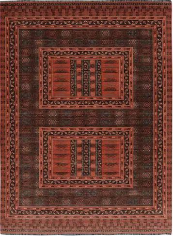 8 ft. x 10 ft. Lena Red and Black Transitional Woven Oriental Polyester Rectangle Indoor Area Rug