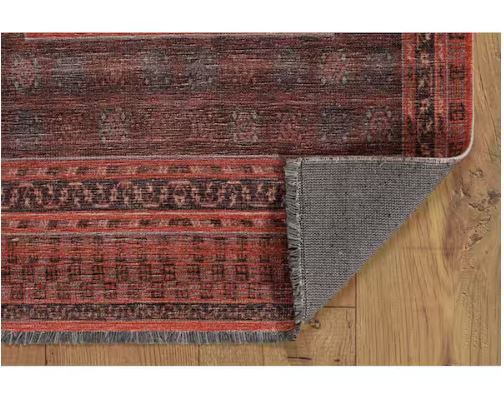 8 ft. x 10 ft. Lena Red and Black Transitional Woven Oriental Polyester Rectangle Indoor Area Rug
