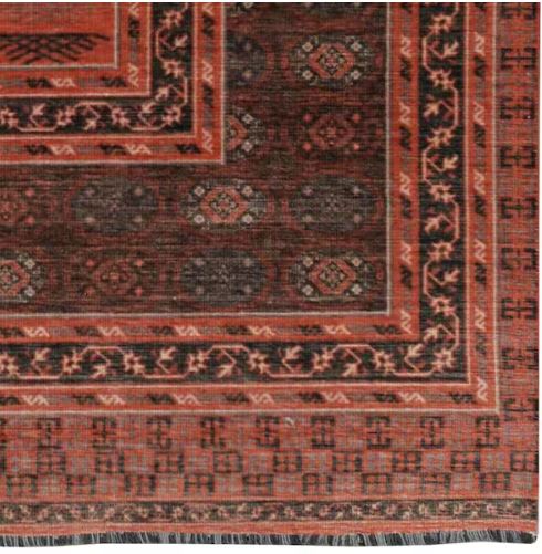 8 ft. x 10 ft. Lena Red and Black Transitional Woven Oriental Polyester Rectangle Indoor Area Rug
