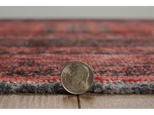 8 ft. x 10 ft. Lena Red and Black Transitional Woven Oriental Polyester Rectangle Indoor Area Rug